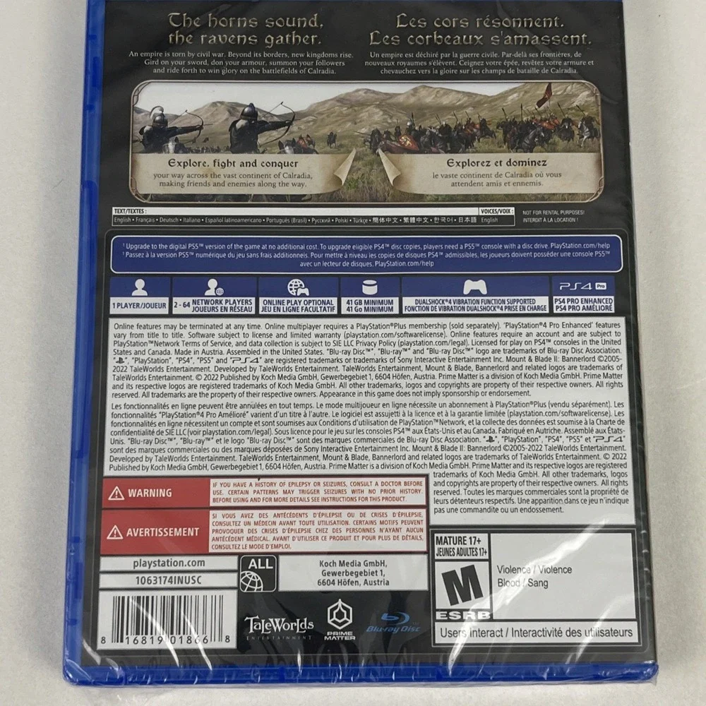 Mount & Blade 2: Bannerlord - Sony PlayStation 4 PS4 with PS5 Upgrade - Sealed!